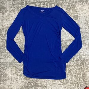 🔥4/20! Royal blue, long sleeve, motherhood maternity shirt. Size small.